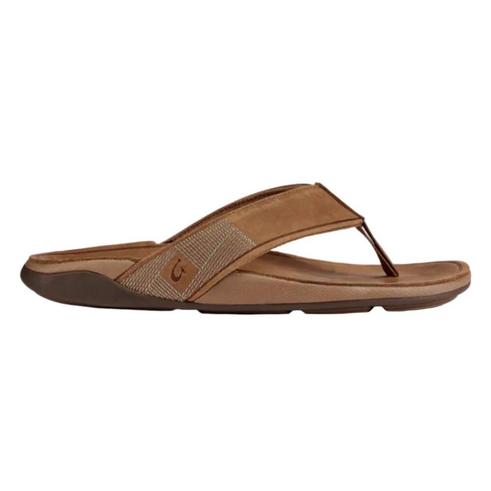 NEW OLUKAI men's tuahine flip flops in toffee
